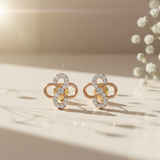 Infinity Floral Rose Gold Sterling Silver Earrings for Women