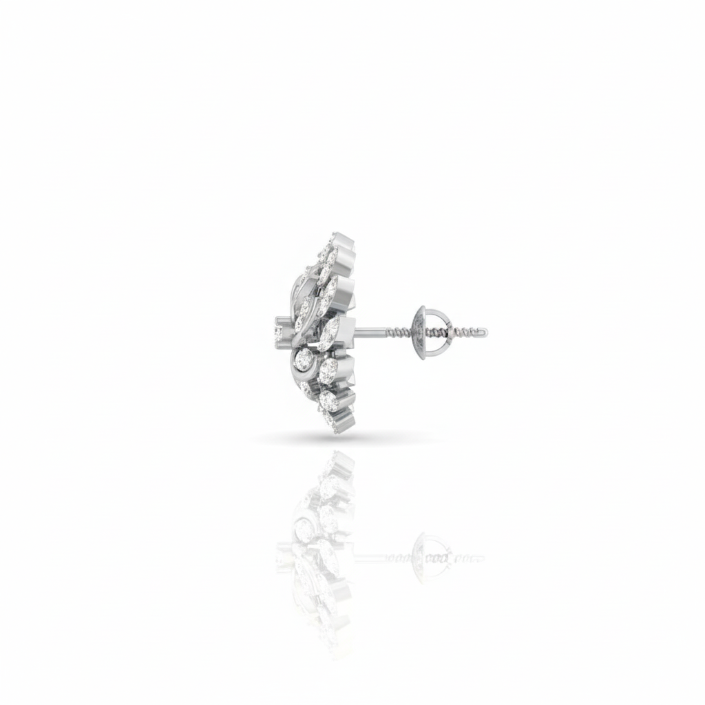 Radiant Petal Swirl Sterling Silver Earrings for Women