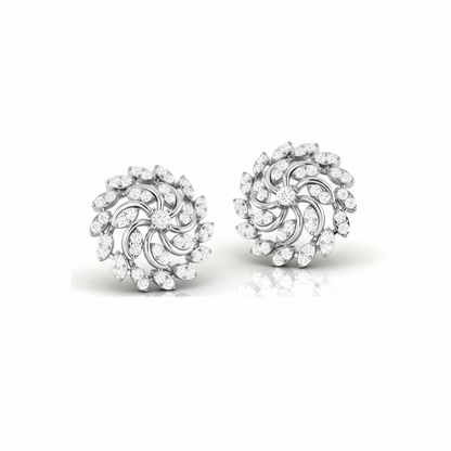 Radiant Petal Swirl Sterling Silver Earrings for Women