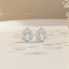 Teardrop Halo Sterling Silver Earrings for Her