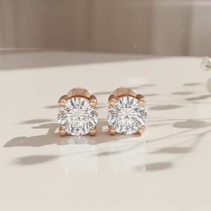 Round 1ct Solitaire Studs for her