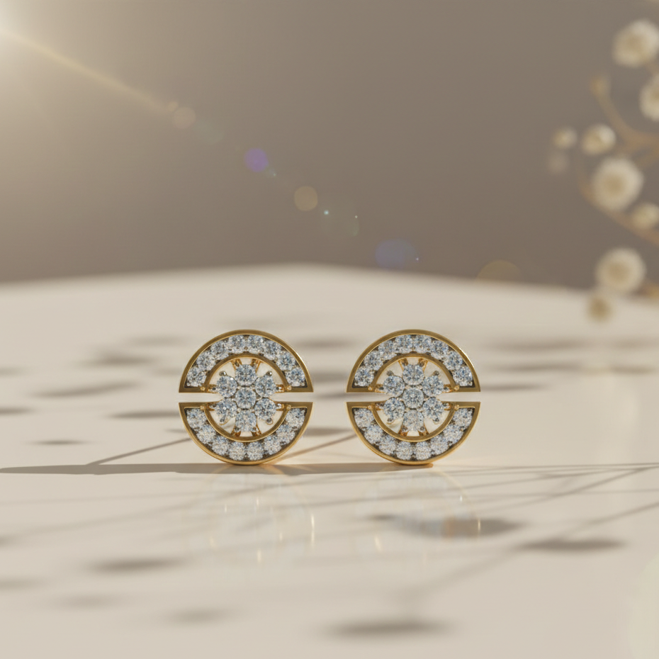 Moon studded earrings