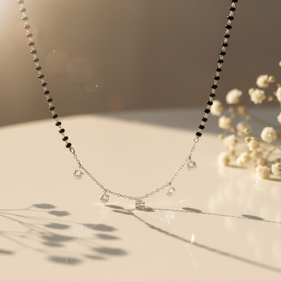 Silver star mangalsutra