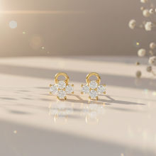 Load image into Gallery viewer, Dainty Floral Sterling Silver Earrings for Women