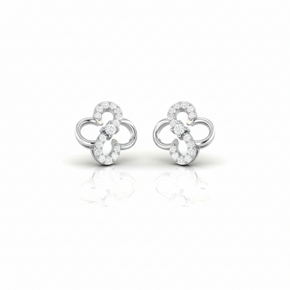 Infinity Floral Rose Gold Sterling Silver Earrings for Women