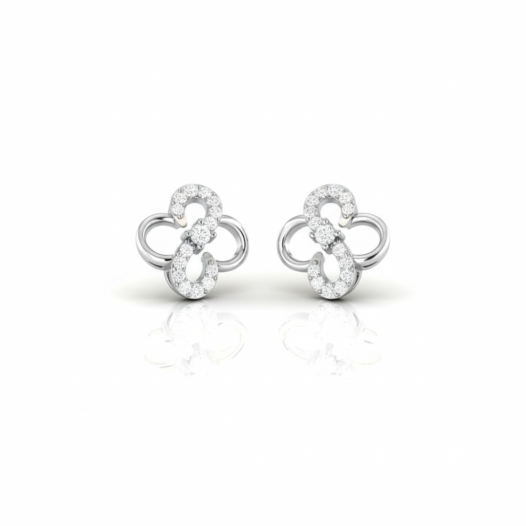 Infinity Floral Rose Gold Sterling Silver Earrings for Women