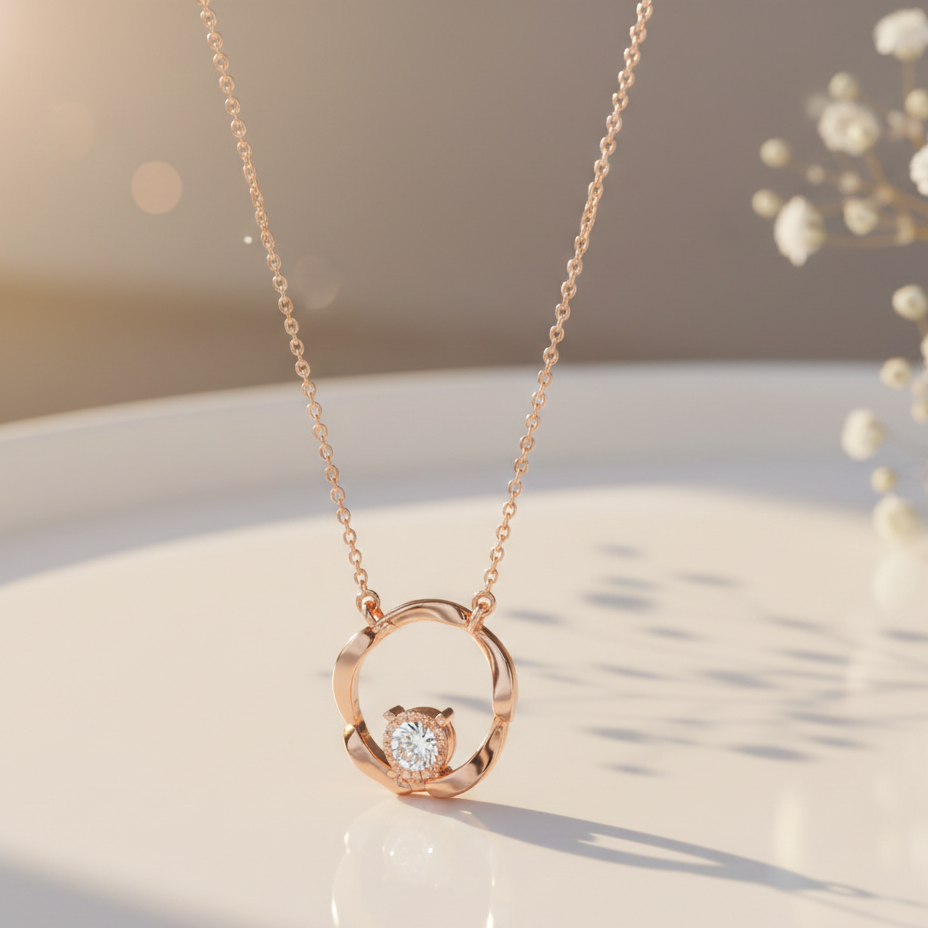 Circle Rose gold Pendant
