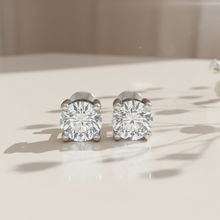 Load image into Gallery viewer, Round 1ct Solitaire Studs for her