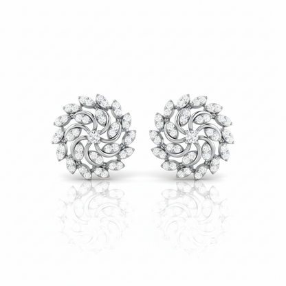 Radiant Petal Swirl Sterling Silver Earrings for Women