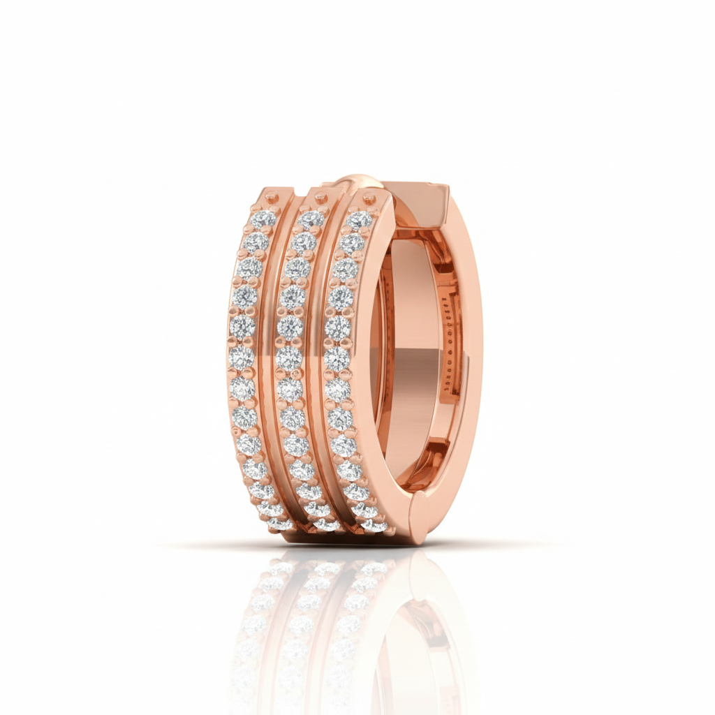 Trinity Diamond sparkle hoop bali earrings for her