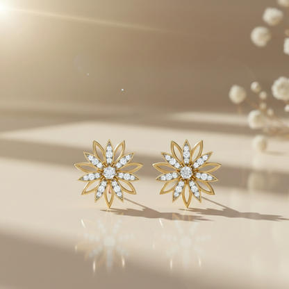 Radiant Bloom Sterling Silver Earrings for Women