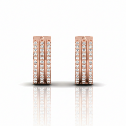 Trinity Diamond sparkle hoop bali earrings for her