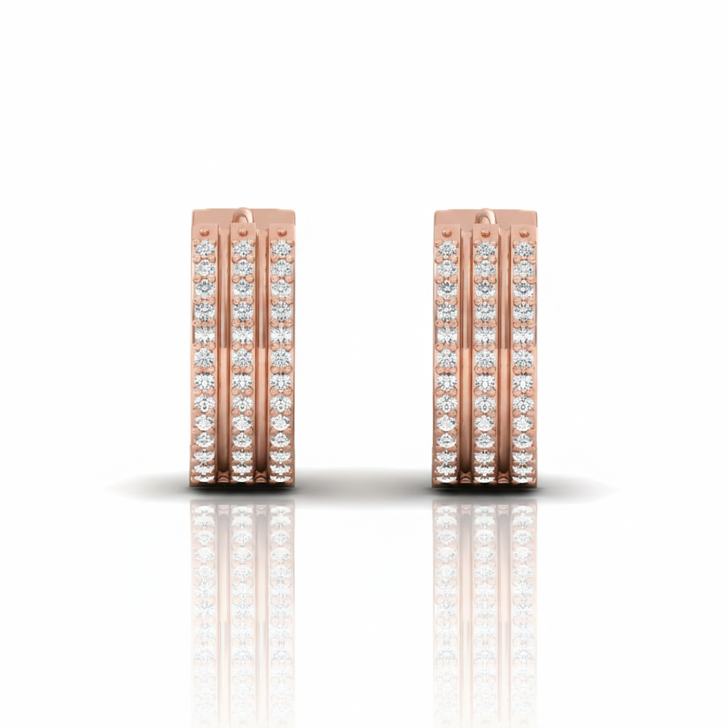 Trinity Diamond sparkle hoop bali earrings for her