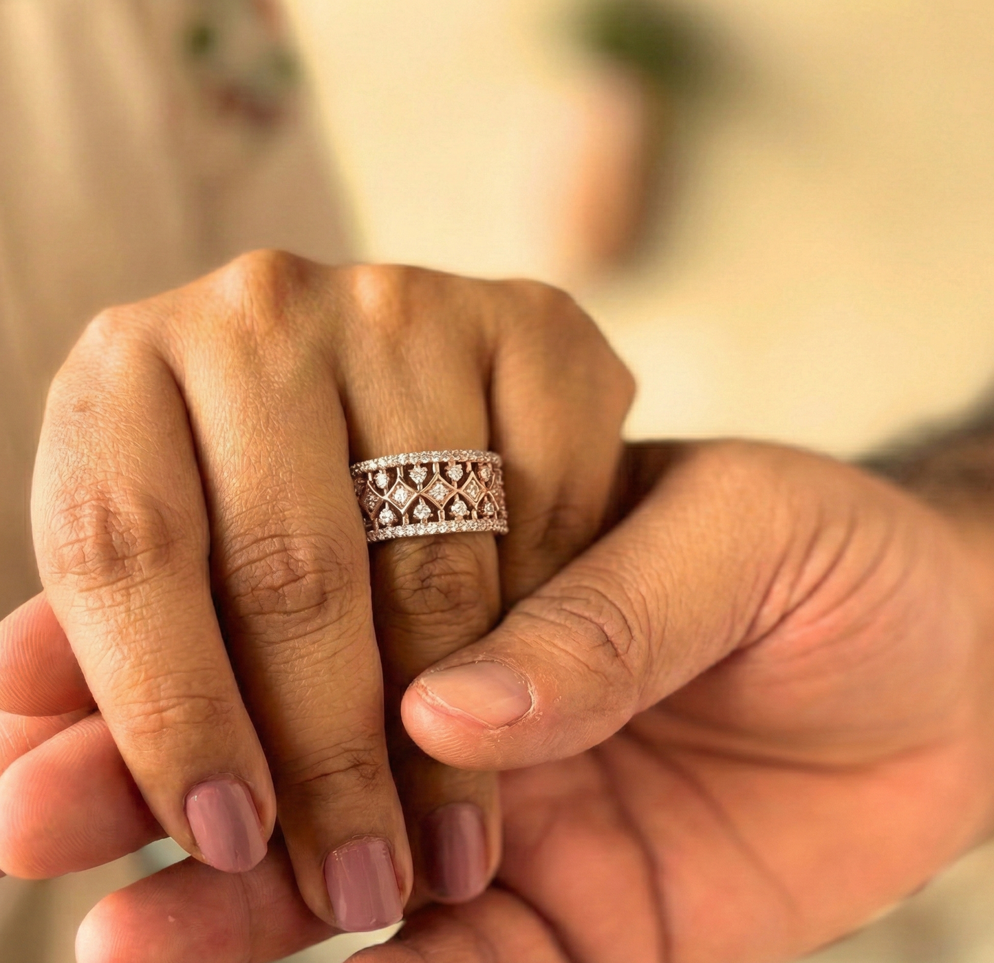 Sterling Silver Moissanite Diamond Band