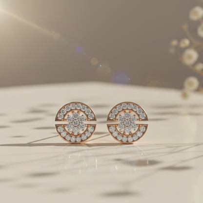 Moon studded earrings
