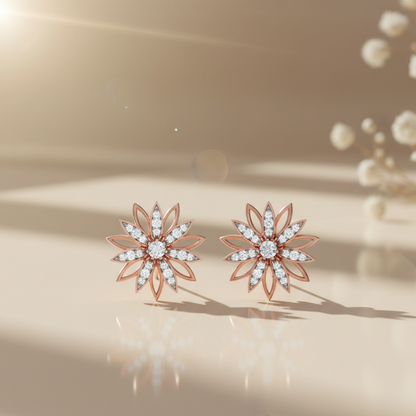 Radiant Bloom Sterling Silver Earrings for Women