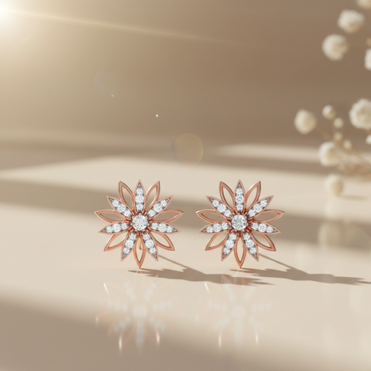 Radiant Bloom Sterling Silver Earrings for Women