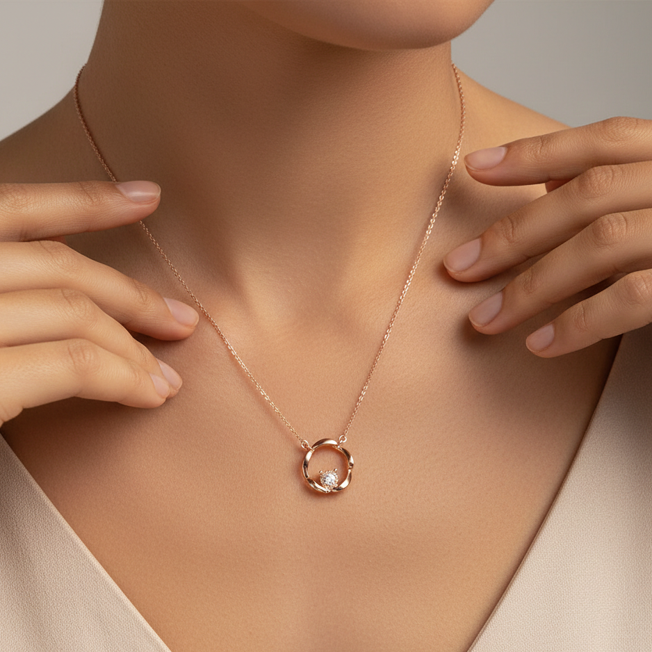 Circle Rose gold Pendant