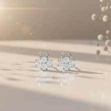 Load image into Gallery viewer, Dainty Floral Sterling Silver Earrings for Women