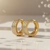 Trinity Diamond sparkle hoop bali earrings for her