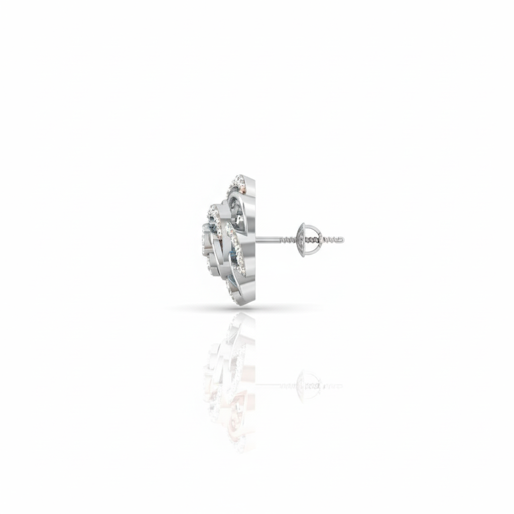 Rose Bloom Swirl Sterling Silver Earrings for Women