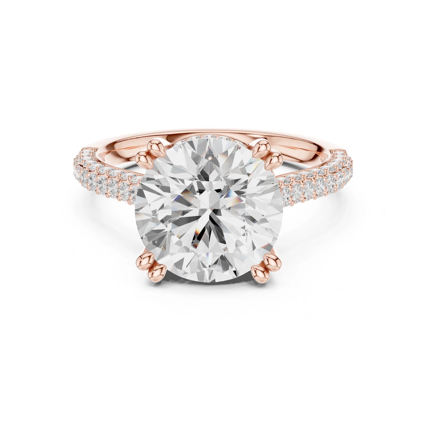 Ivana 4ct Round rosegold finish Moissanite Solitaire Diamond Ring for her