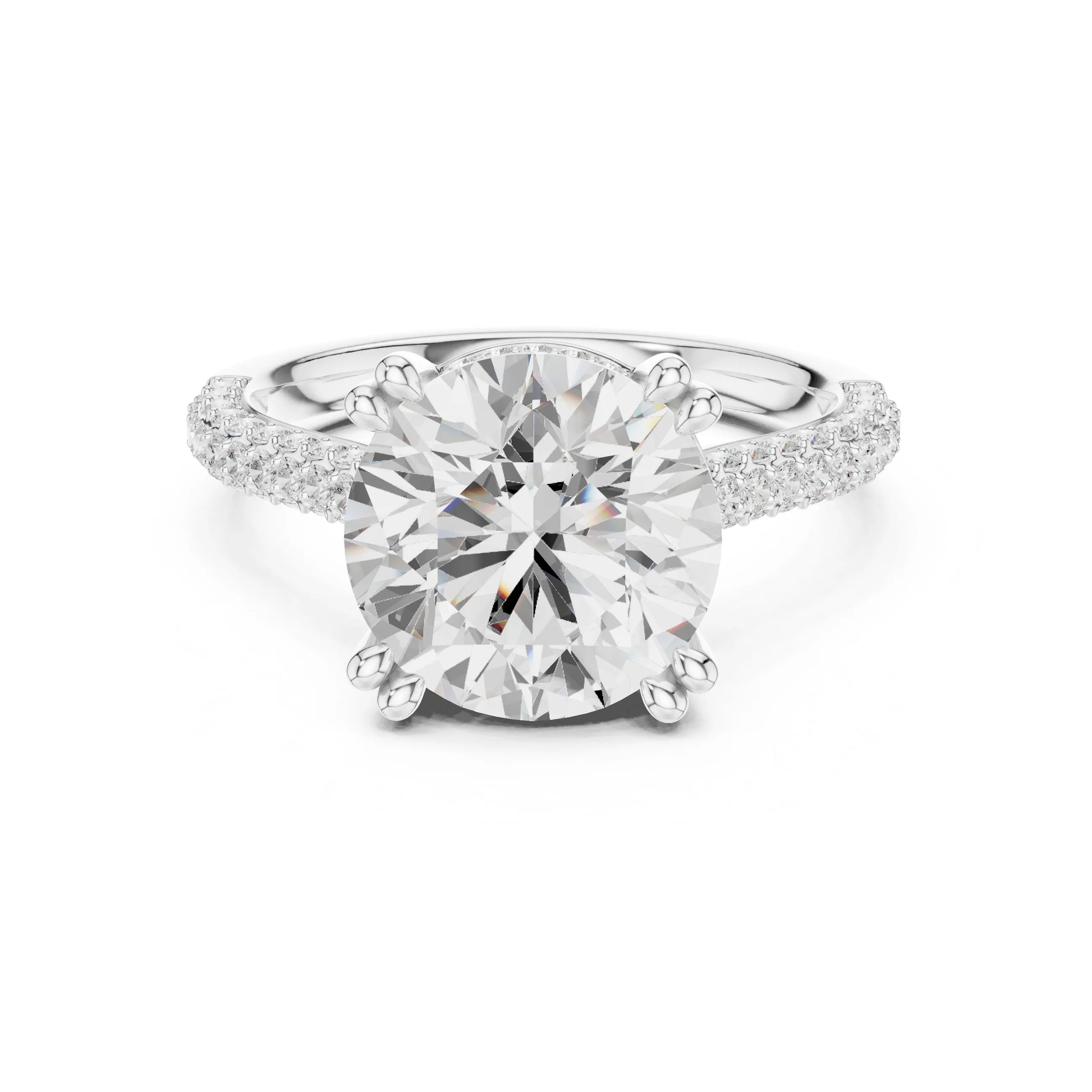 Ivana 4ct Round silver finish Moissanite Solitaire Diamond Ring for her