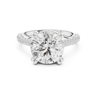 Ivana 4ct Round silver finish Moissanite Solitaire Diamond Ring for her