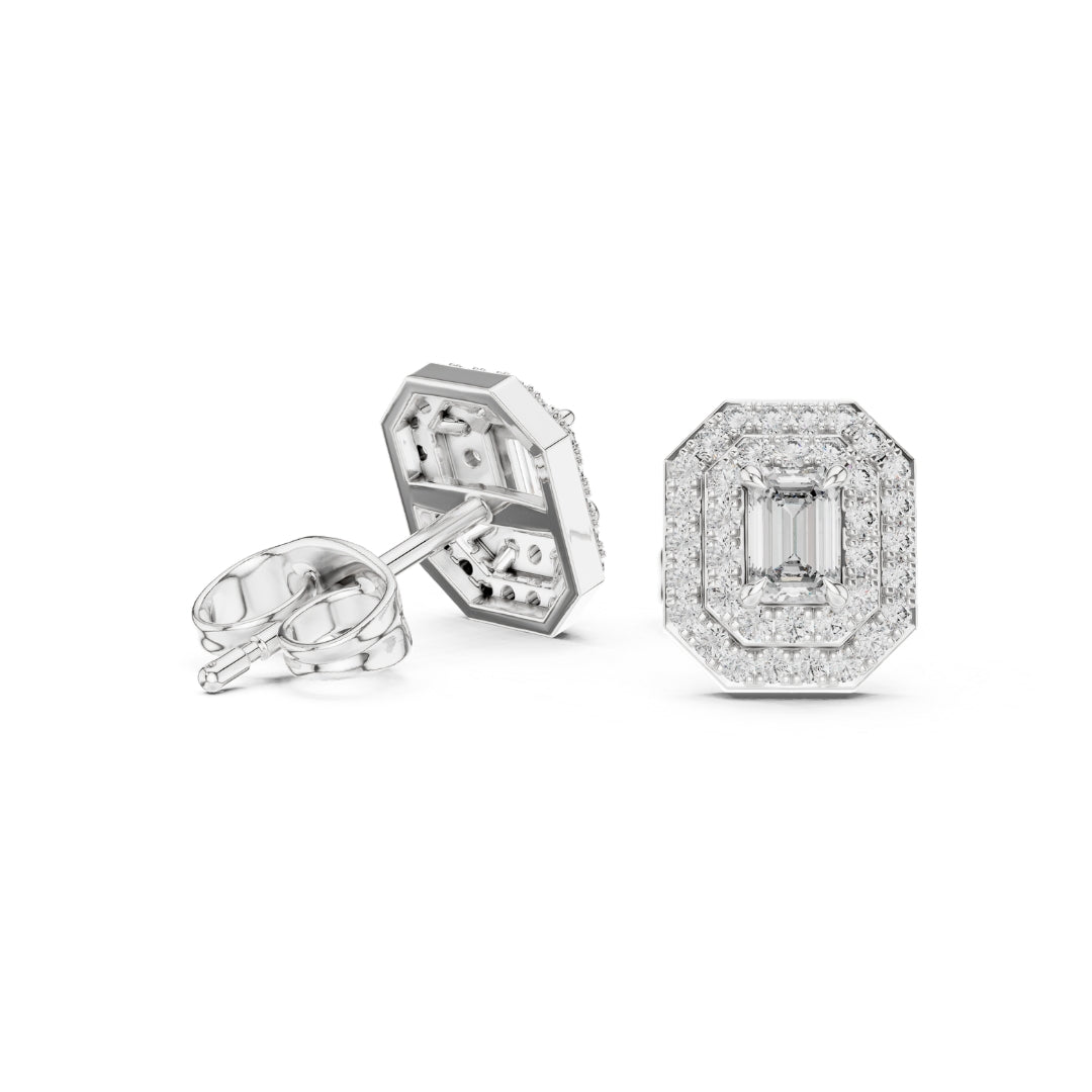 moissanite Diamond earrings on a white background