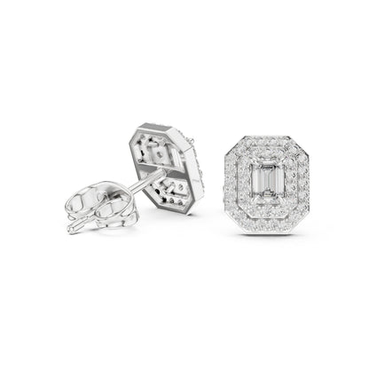 moissanite Diamond earrings on a white background