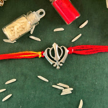 Load image into Gallery viewer, Khanda Silver Rakhi