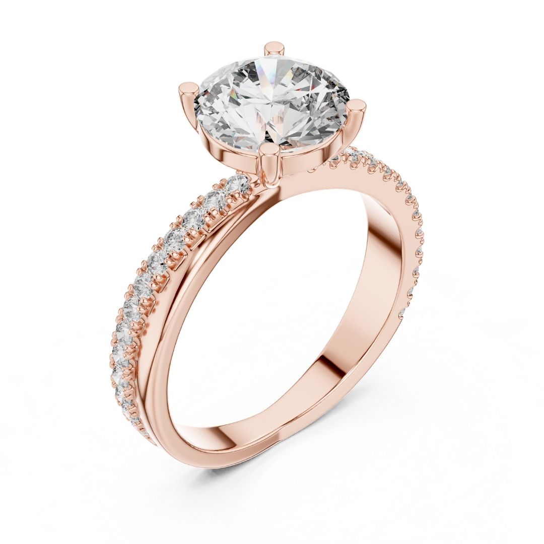 Kiara 2ct Round Moissanite Rosegold finish Solitaire Diamond Ring from zevar amaze