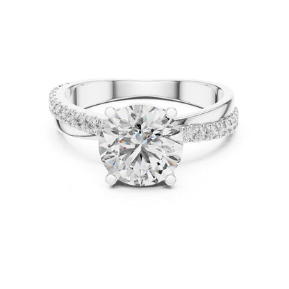 Kiara 2ct Round Moissanite Silver finish Solitaire Diamond Ring for her