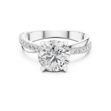 Load image into Gallery viewer, Kiara 2ct Round Moissanite Silver finish Solitaire Diamond Ring for her