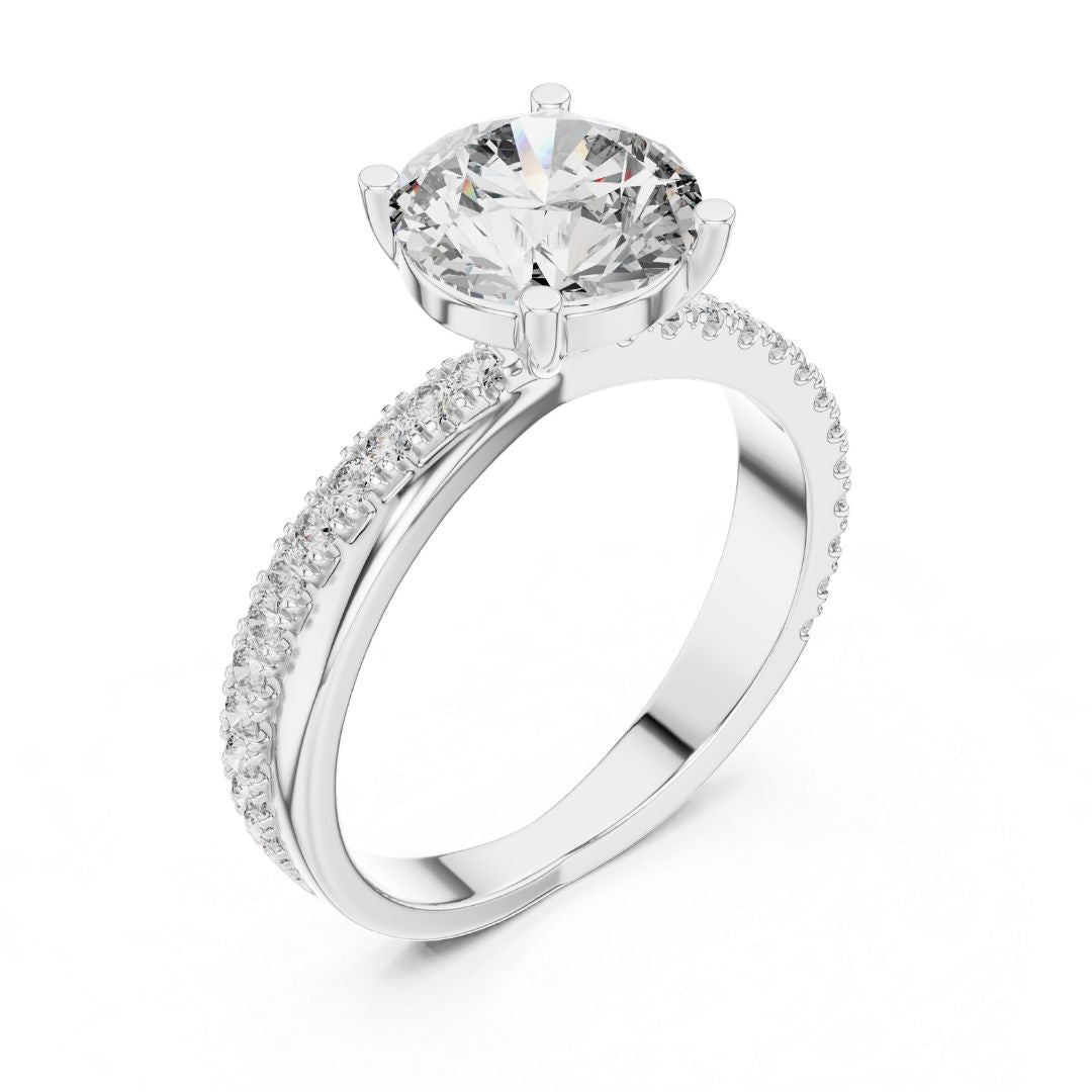 Kiara 2ct Round Moissanite Silver finish Solitaire Diamond Ring from zevar amaze