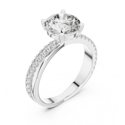 Kiara 2ct Round Moissanite Silver finish Solitaire Diamond Ring from zevar amaze