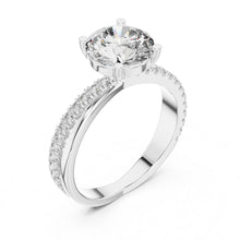 Load image into Gallery viewer, Kiara 2ct Round Moissanite Silver finish Solitaire Diamond Ring from zevar amaze