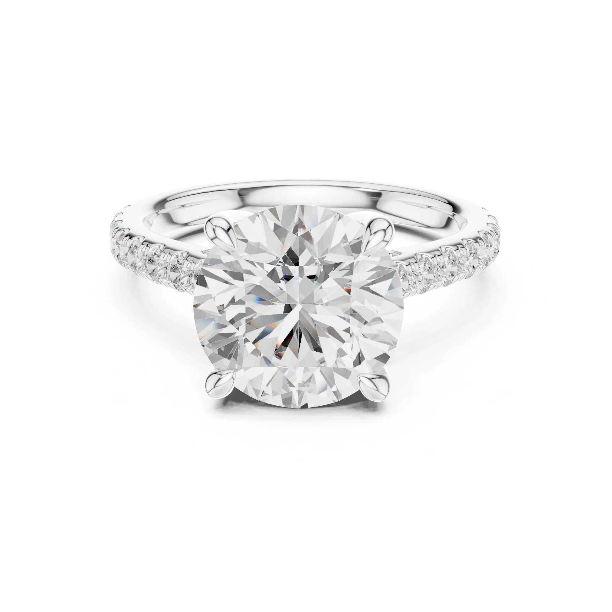 moissanite Diamond ring with a white background