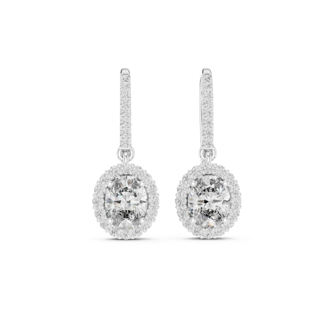 moissanite Diamond earrings on a white background