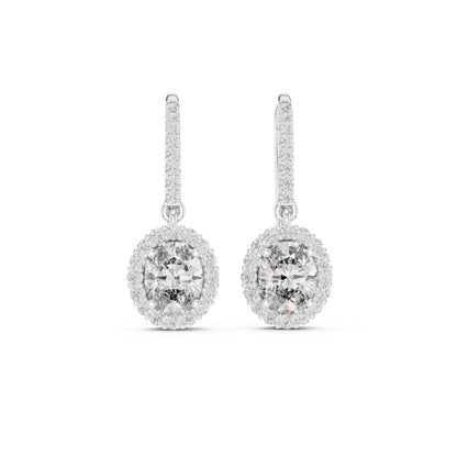 moissanite Diamond earrings on a white background