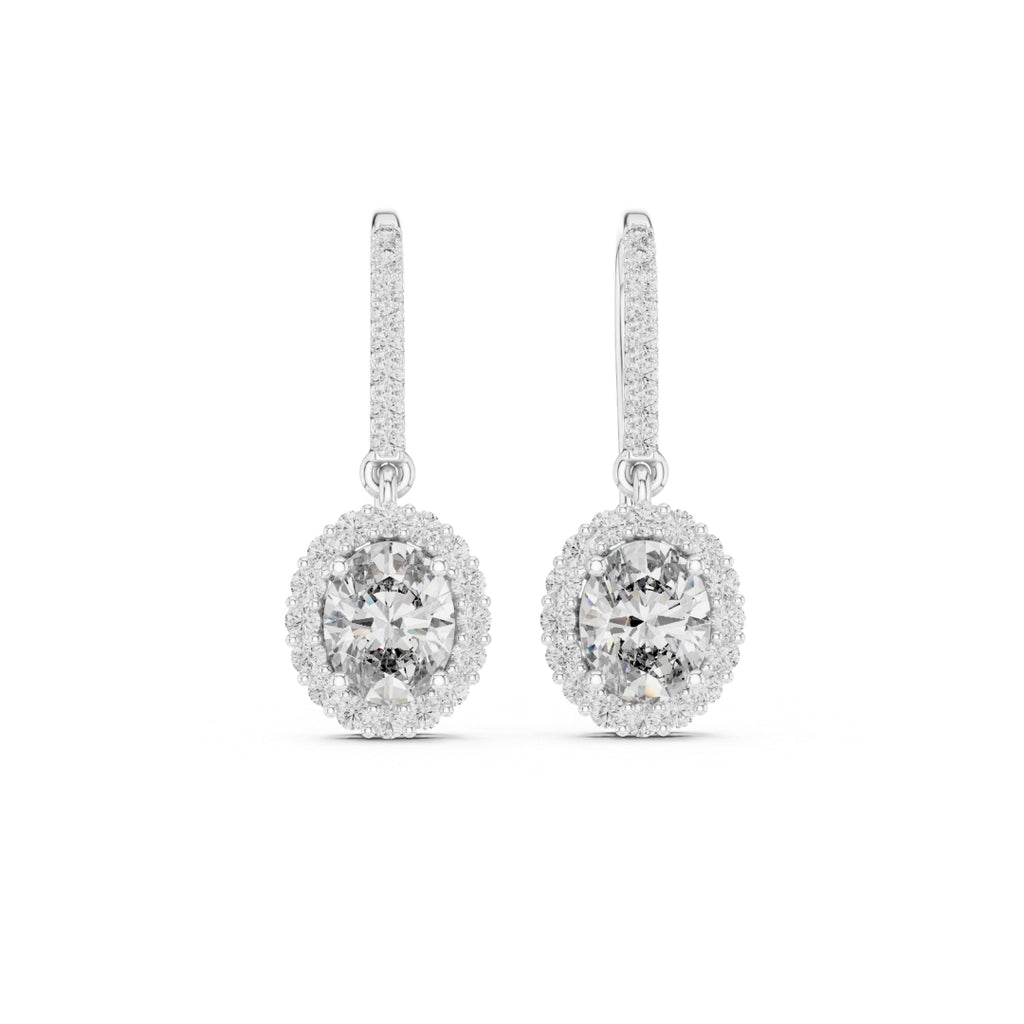 moissanite Diamond earrings on a white background