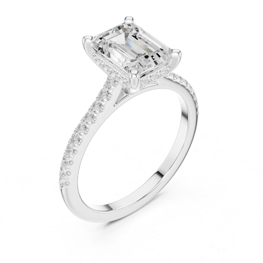 moissanite Diamond ring with a prominent gemstone on a white background