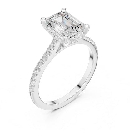 moissanite Diamond ring with a prominent gemstone on a white background
