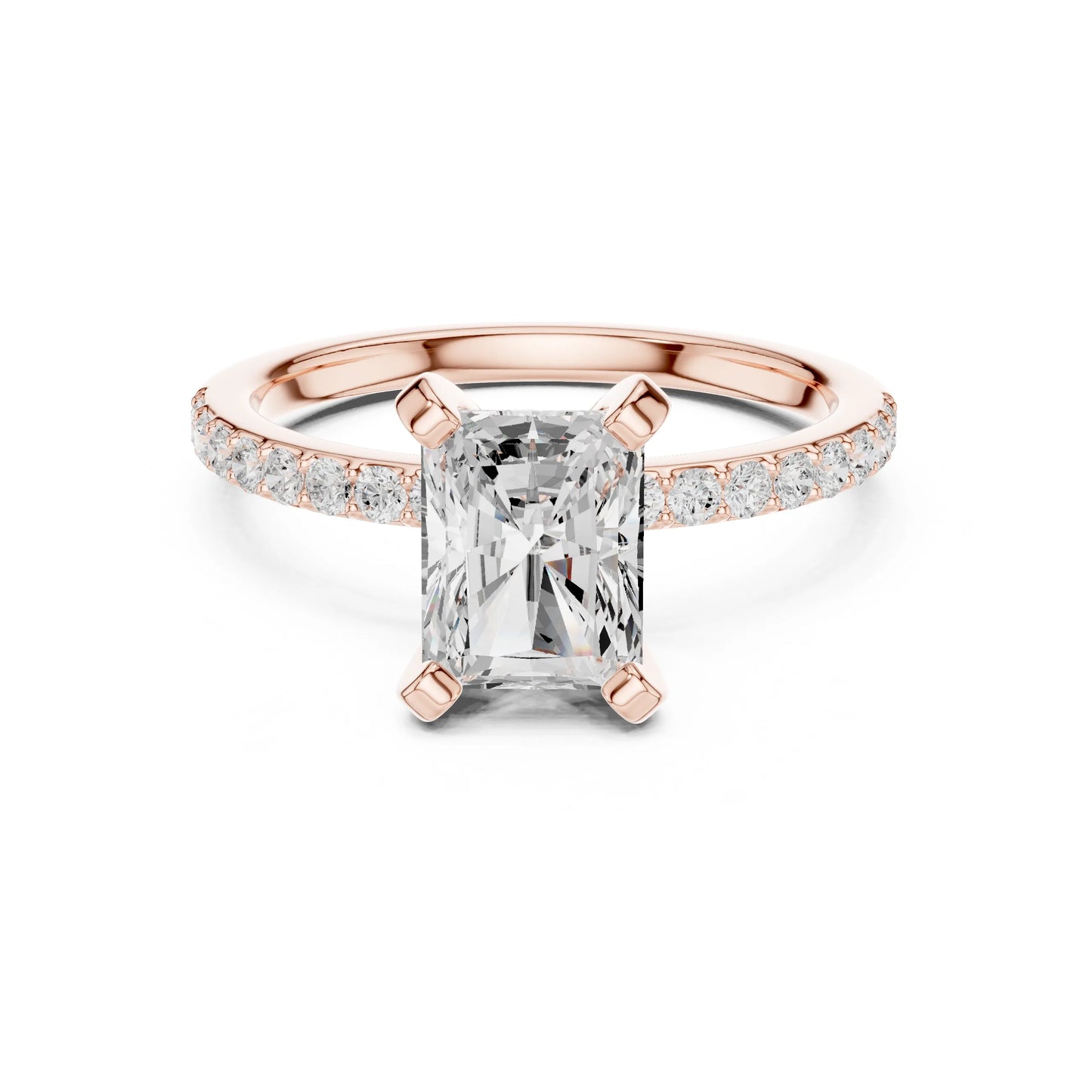 Niharika 2ct Radiant rosegold finish Moissanite Solitaire Diamond Ring for her