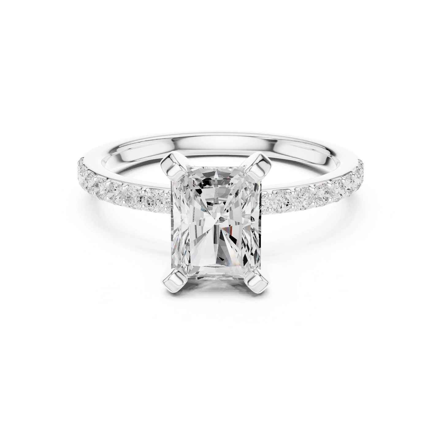 Niharika 2ct Radiant silver finish  Moissanite Solitaire Diamond Ring for her