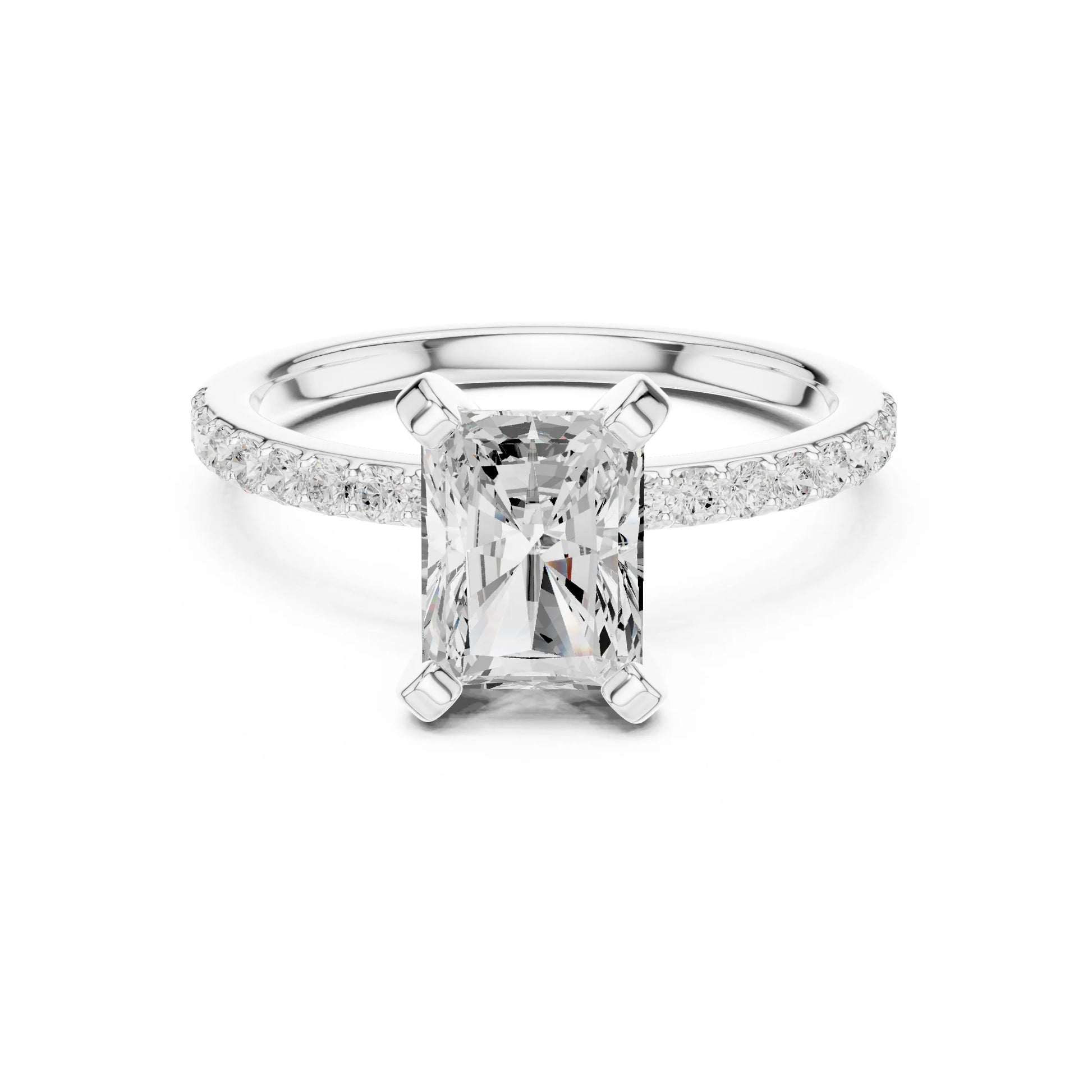 Niharika 2ct Radiant silver finish  Moissanite Solitaire Diamond Ring for her