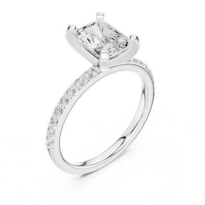 moissanite Diamond ring with a prominent central gemstone on a white background