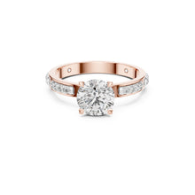 Load image into Gallery viewer, Rose gold ring with a 1ct Moissanite diamond on a white background
