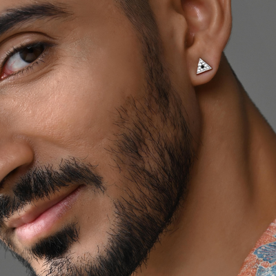 Orion Ear Silver Stud For Men (1 PC ONLY)