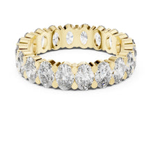 Load image into Gallery viewer, Gold and moissanite diamond ring on a white background